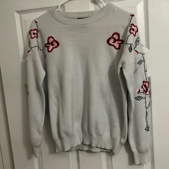 Lumiere Sweaters - Lumière Rose Embroidered Sweater